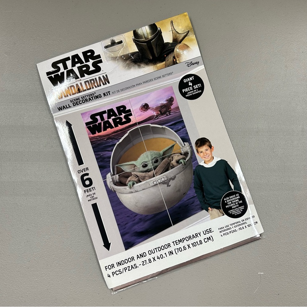 Star Wars Mandalorian Scene Setters Wall Decor Set Baby Yoda 6 Feet Tall NEW